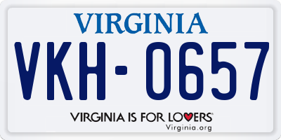 VA license plate VKH0657