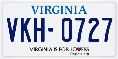 VA license plate VKH0727