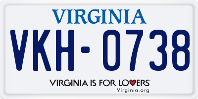 VA license plate VKH0738