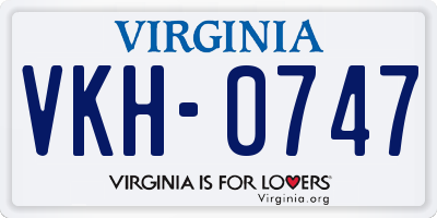 VA license plate VKH0747