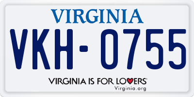 VA license plate VKH0755