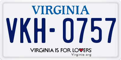 VA license plate VKH0757