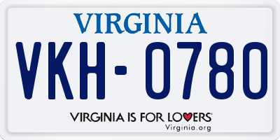 VA license plate VKH0780