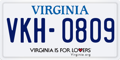VA license plate VKH0809