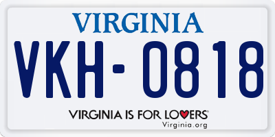VA license plate VKH0818