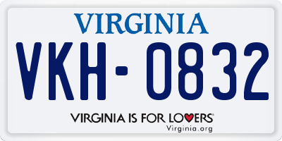 VA license plate VKH0832