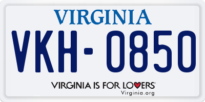VA license plate VKH0850