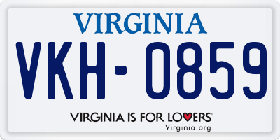 VA license plate VKH0859
