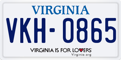 VA license plate VKH0865
