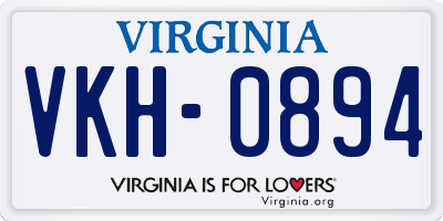 VA license plate VKH0894