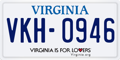 VA license plate VKH0946