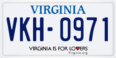 VA license plate VKH0971