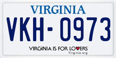 VA license plate VKH0973