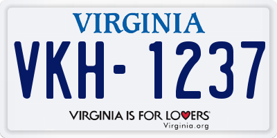 VA license plate VKH1237