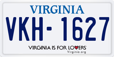 VA license plate VKH1627