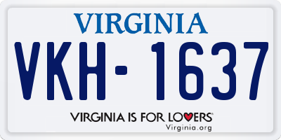 VA license plate VKH1637
