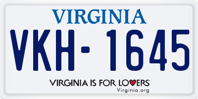 VA license plate VKH1645