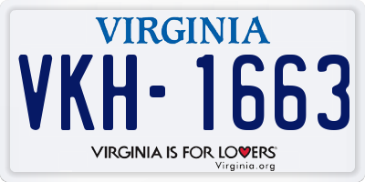VA license plate VKH1663