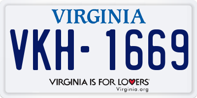 VA license plate VKH1669