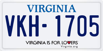 VA license plate VKH1705