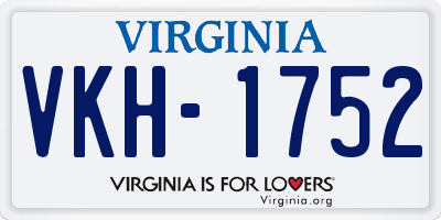 VA license plate VKH1752