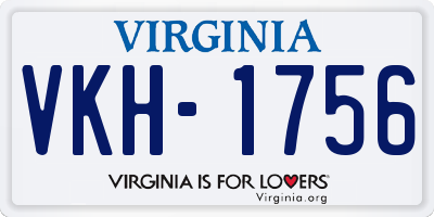 VA license plate VKH1756