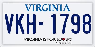 VA license plate VKH1798