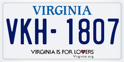 VA license plate VKH1807