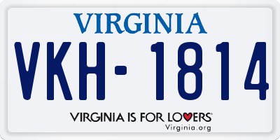 VA license plate VKH1814
