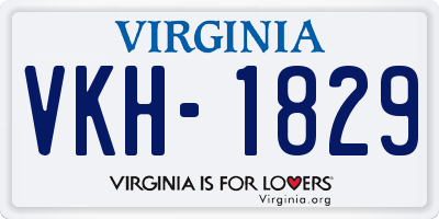 VA license plate VKH1829