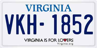 VA license plate VKH1852