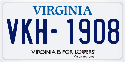 VA license plate VKH1908