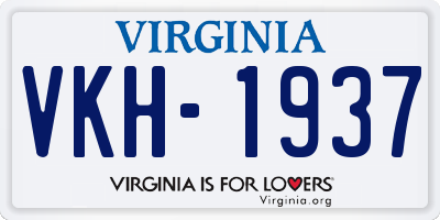 VA license plate VKH1937