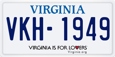 VA license plate VKH1949