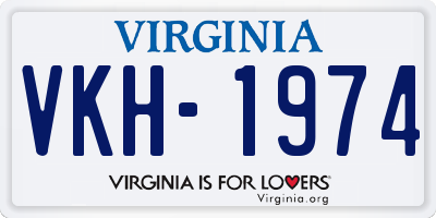VA license plate VKH1974