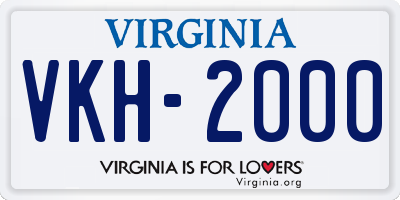 VA license plate VKH2000