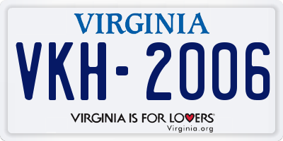 VA license plate VKH2006