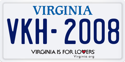 VA license plate VKH2008