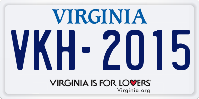 VA license plate VKH2015
