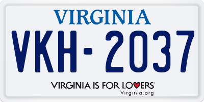 VA license plate VKH2037