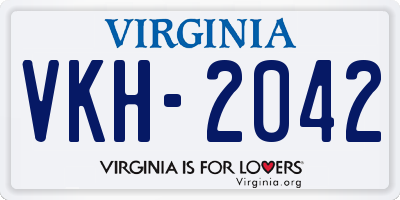 VA license plate VKH2042
