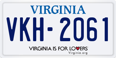 VA license plate VKH2061
