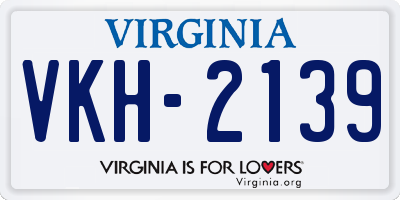VA license plate VKH2139