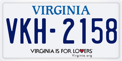 VA license plate VKH2158