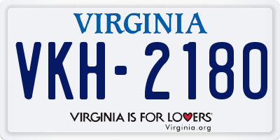 VA license plate VKH2180
