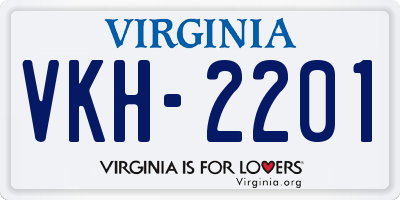 VA license plate VKH2201