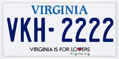 VA license plate VKH2222