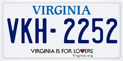 VA license plate VKH2252
