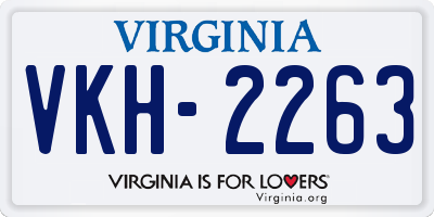 VA license plate VKH2263