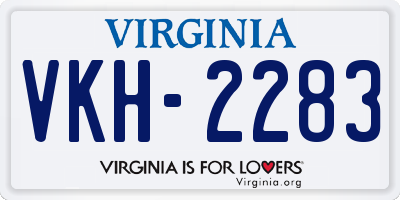 VA license plate VKH2283